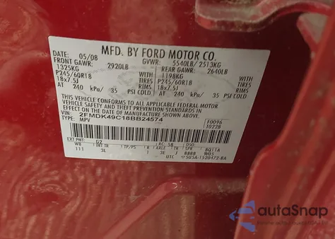 2008 Ford Edge Limited from USA, damaged, VIN 2FMDK49C18BB24574